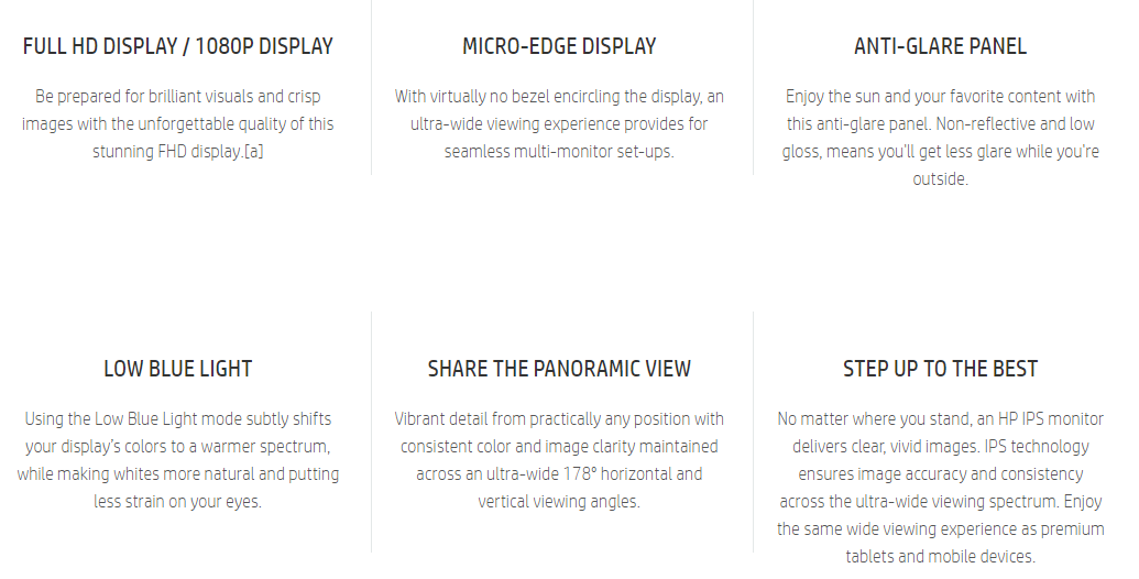 Features of the HP 24fw 23.8